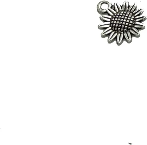 Vista 2 de 100 piezas de abalorios de girasol suministros artesanales colgantes hallazgos de joyería colgante colgante de aleación para hacer joyas, collares