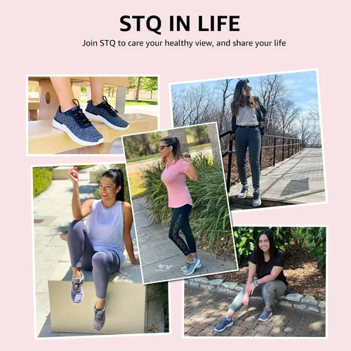 Vista 9 de STQ - Zapatos de caminar para mujer, con cordones, tenis ligeros