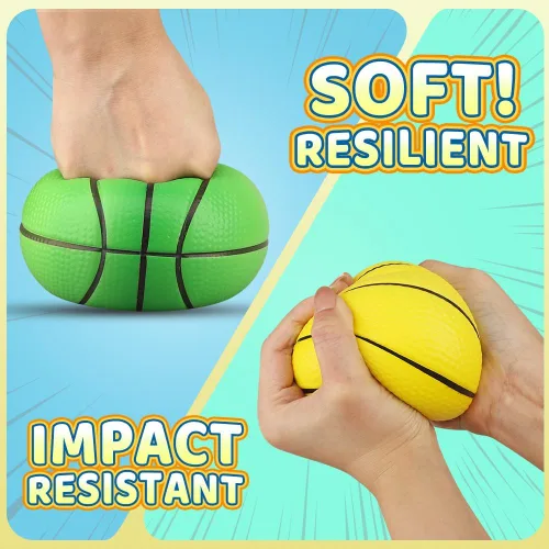 Vista 2 de Dilabnba Mini baloncesto de espuma de 5 pulgadas para niños y adultos, pelota para interiores y exteriores, pelotas de baloncesto reemplazables