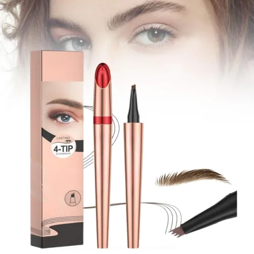 Vista 14 de Microblading - Lápiz de cejas de 4 puntas, resistente al agua, de larga duración, para maquillaje de cejas de aspecto natural, color marrón oscuro