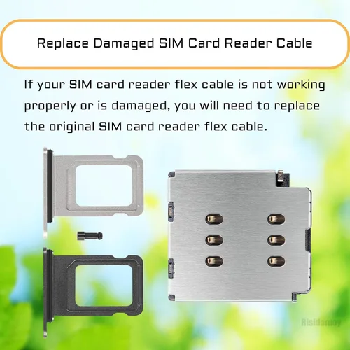 Vista 5 de Cable flexible para iPhone 13 Pro Max 13 Pro Lector de tarjetas SIM Black and Silver SIM Card Tray Holder Slot Adapter for iPhone 13PROMAX with