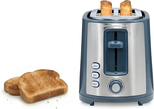 Vista 9 de Hamilton Beach Tostadora de ranura extra ancha para 2 rebanadas con ajustes para bagel y descongelación, selector de tostado con 7 niveles
