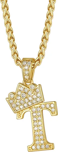 Vista 10 de Richsteel Collar con colgante de letra inicial A-Z para hombres y mujeres Initial A