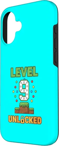 Vista 2 de Birthday Level 9 Unlocked 9th Birthday Gamer Level Up Birthd Case for iPhone 16