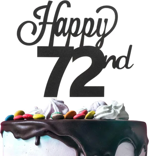 Vista 70 de LINGTEER - Decoración para pastel con texto "Happy Birthday 100", color negro