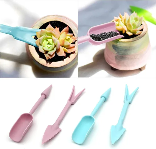 Vista 3 de Juego de herramientas de trasplante, 2 piezas pequeñas de plástico para siembra, extractor de plántulas, mini herramientas de jardín para plantar