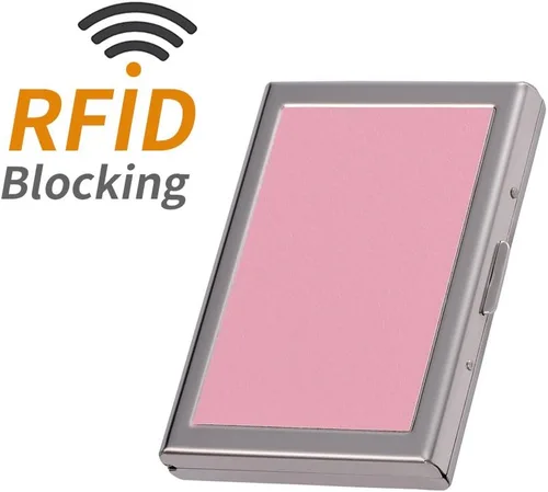 Vista 3 de Soporte de tarjeta de crédito RFID de metal para tarjetas de crédito para mujeres y hombres