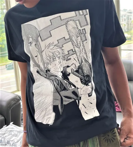 Vista 4 de Denji Makima Chainsaw Devil Manga Anime Camiseta
