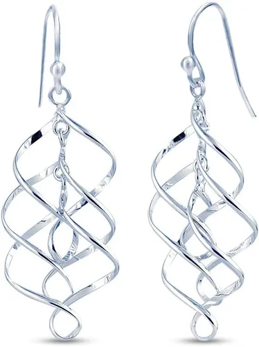 Vista 3 de Charmsy - Aretes colgantes con nudo infinito, plata de ley 925 para mujeres y adolescentes