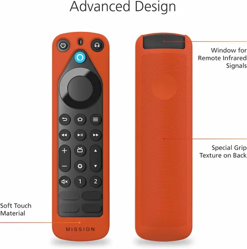 Vista 2 de Funda hecha para Amazon Remote Cover Case, para Alexa Voice Remote Pro (versión 2022) Naranja