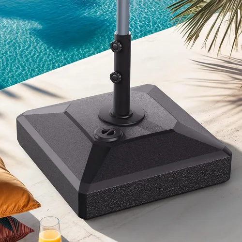 Vista 10 de PURPLE LEAF Base de sombrilla para mercado al aire libre con asa, soporte ponderado rellenable de 250 libras, 4 ruedas de polietileno de alta