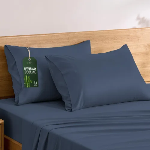 Vista 7 de TOSMO Oeko-TEX - Juego de 2 fundas de almohada de lujo, viscosa refrescante derivada de bambú, fundas de almohada suaves y sedosas transpirables