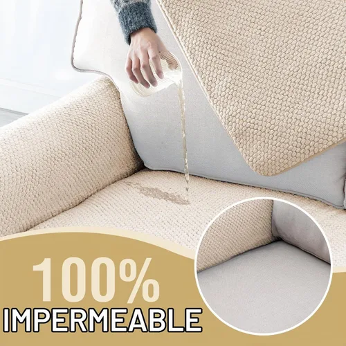 Vista 5 de H.VERSAILTEX Funda de sofá impermeable de felpa para respaldo y apoyabrazos, mullida, suave, antideslizante, lavable, funda protectora para perros