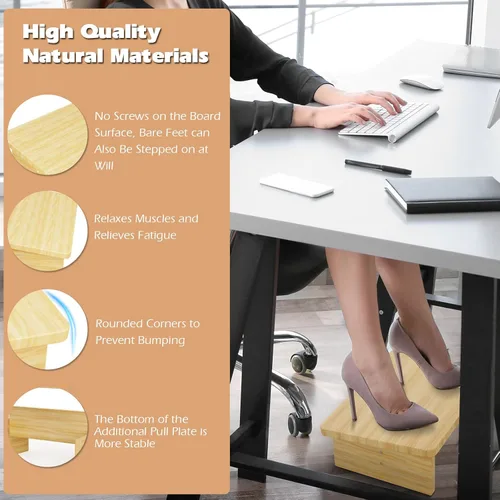 Vista 4 de Reposapiés debajo del escritorio, reposapiés debajo del escritorio para uso en la oficina, reposapiés ergonómico con superficie antideslizante