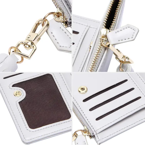 Vista 6 de FEITH FELLY - Pequeña billetera plegable para mujer con monedero con cremallera y tarjetero