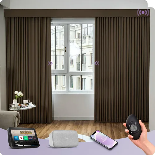 Vista 16 de Graywind Cortinas motorizadas con riel, cortinas inteligentes para oscurecer la habitación, cortinas cableadas compatibles con control remoto Alexa