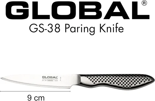 Vista 10 de Global Cuchillo de pelar de 3 1/2 pulgadas, acero inoxidable japonés ligero, borde afilado, fabricado en Japón, GS-38