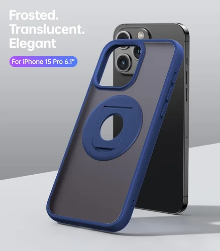Vista 6 de Meifigno MagicRing Series - Funda diseñada para iPhone 15 Pro, soporte y soporte de anillo giratorio de 360°, compatible con MagSafe, protección