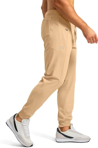 Vista 2 de G Gradual Pantalones deportivos para hombre con bolsillos con cremallera, elásticos, cónicos, pantalones deportivos para hombre, entrenamiento