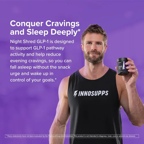 Vista 2 de InnoSupps Night Shred™ GLP-1 Apoyo metabólico nocturno + sueño* Akkermansia + Ashwagandha 60 cápsulas. 30 porciones.
