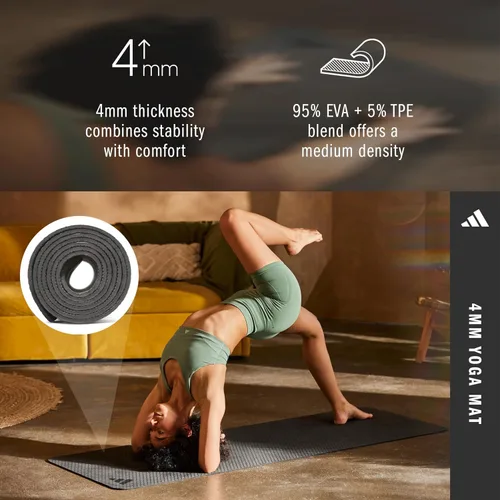 Vista 2 de adidas Yoga Mat - Eco Friendly - Non Slip, Durable Textured Surface