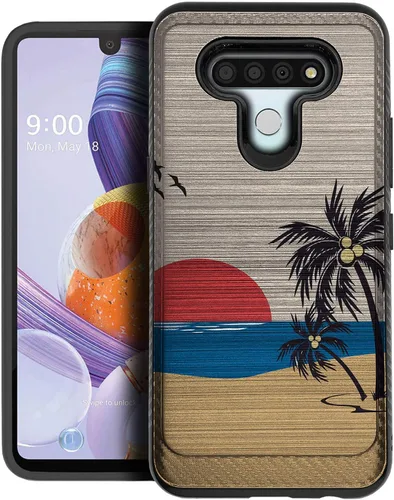 Vista 20 de CasesOnDeck - Carcasa compatible con LG K51 / LG Reflect/LG Q51 [armadura cepillada] resistente protección negro mate (ancla)