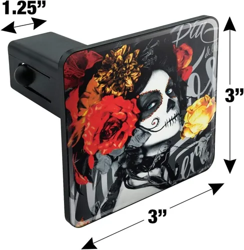 Vista 5 de GRAPHICS & MORE Dia de Los Muertos Día de la Mujer Muerta Tatuaje Remolque Cubierta de Enganche Inserto
