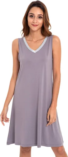 Vista 22 de GYS Cooling Bamboo Viscose Sleeveless Nightgowns for Women Aguamarina