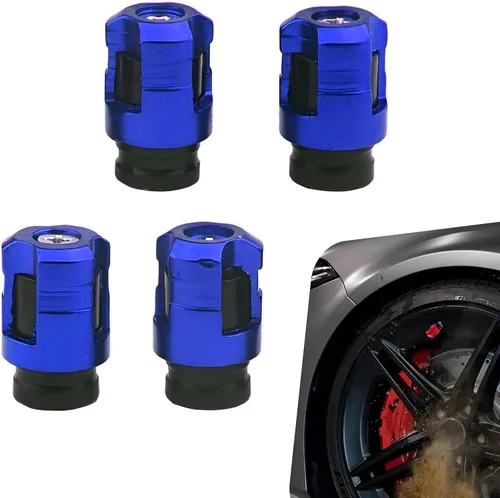 Vista 9 de 4 tapas de vástago de válvula de neumático de automóvil, cubierta de válvula de rueda de aleación de aluminio de forma única, tapa de vástago