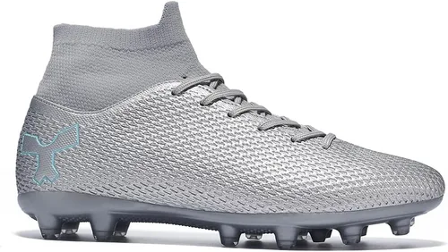 Vista 2 de KouAzAz Tacos de fútbol para hombre y mujer profesionales con picos de caña alta, botas deportivas para interiores y exteriores, zapatos