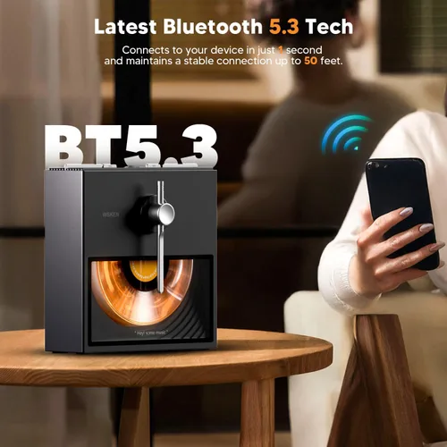 Vista 8 de WSKEN Altavoz Bluetooth retro, regalos para amantes de la música, mujeres, hombres, inauguración de la casa, decoración de escritorio estética