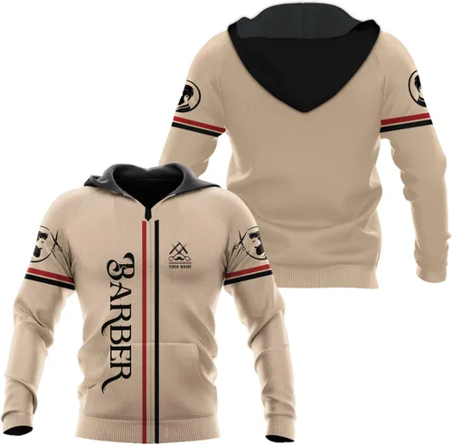 Vista 9 de AOVL - Camisas de peluquería con nombre personalizado 3D para hombres, camisa de peluquería personalizada para hombres y mujeres, camisa
