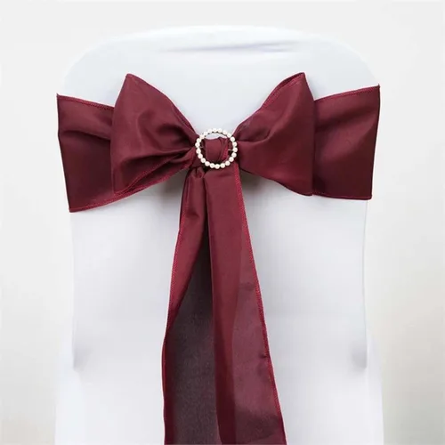 Vista 8 de Efavormart 5 piezas de fajas para sillas de poliéster color beige con lazos para decoración de sillas en bodas, eventos, suministros para decoración