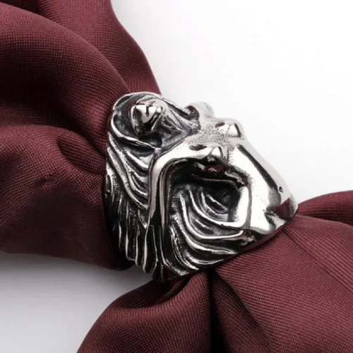 Vista 3 de Anillo de diosa para hombre, anillo de diosa masada, anillo de cabeza de calavera de diosa griega, anillo de amuleto de tótem de diosa vintage