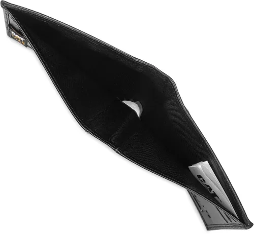 Vista 5 de Caterpillar Pasarela de cuero para hombre con logotipo en relieve, negro, talla única, Negro -, Contraseña de cuero genuino con logotipo en relieve
