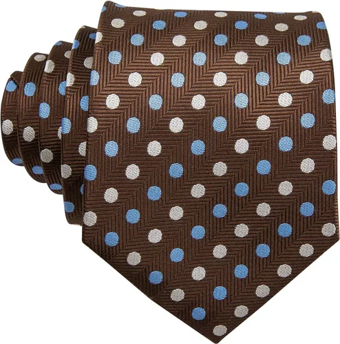 Vista 70 de Barry.Wang Corbatas de seda para hombre, diseño de lunares, gemelos cuadrados de bolsillo, gemelos para negocios, boda