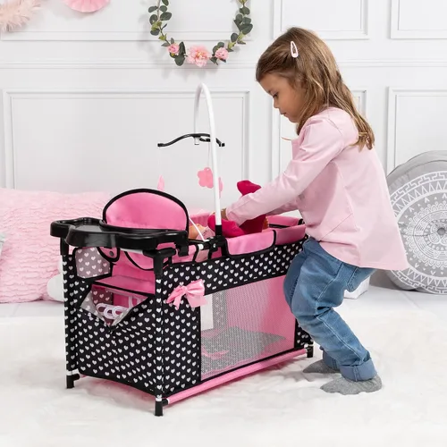 Vista 5 de Bayer Juego de muebles para muñecas de bebé con cama, trona y perchas