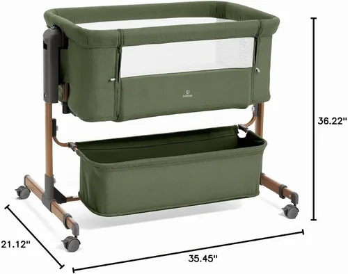 Vista 8 de Cuna de bebé 3 en 1, cuna con balanceo, cuna para el costado de la cama, 6 alturas ajustables, cuna para el costado de la cama, cuna para el costado