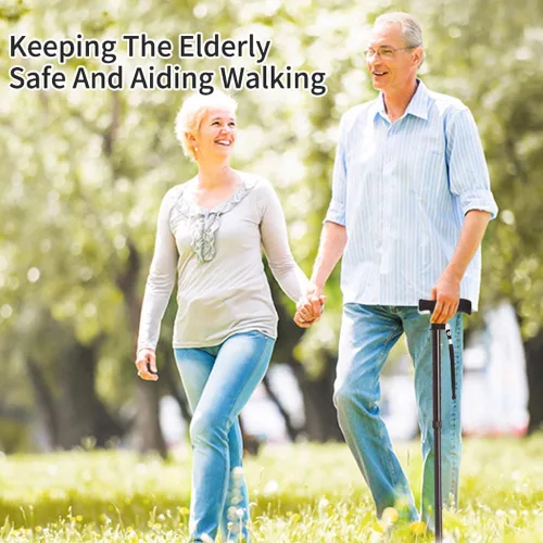 Vista 6 de Bastones de aleación de aluminio y bastón de senderismo plegable antideslizante, longitud ajustable para ancianos