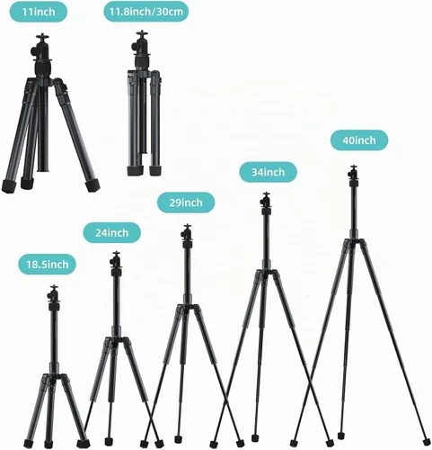 Vista 2 de HOZO M-Cube Kit de trípode profesional: incluye funda EVA, soporte de trípode ajustable de aluminio de baja gravedad de 11-40 pulgadas con cabezal