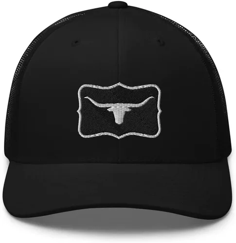 Vista 2 de Amarillo Western Rodeo Trucker Hat Cowboy Mid Crown Curved Bill Ranch Cap