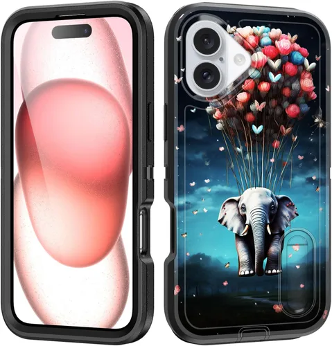 Vista 74 de Funda para iPhone Air con soporte integrado, a prueba de golpes, polvo y caídas, 3 capas, grado militar, funda protectora para iPhone Air de 6.5