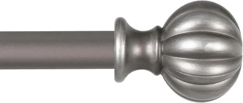 Vista 12 de Kenney Rachel - Barra de cortina de bola acanalada de 5/8 pulgadas, ajustable de 28 a 48 pulgadas, color blanco Blanco envejecido