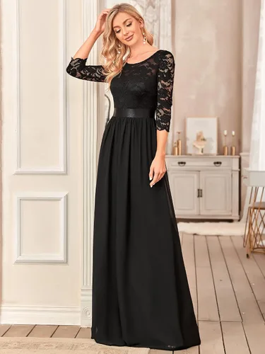 Vista 3 de Ever-Pretty - Vestido largo elegante para dama de honor, con cintura imperio, manga de 34, 07412