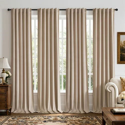 Vista 16 de MIULEE Navy Blue Velvet Curtains 4 Panels Set Back Tab 40 x 96 Inch Long Azul marino