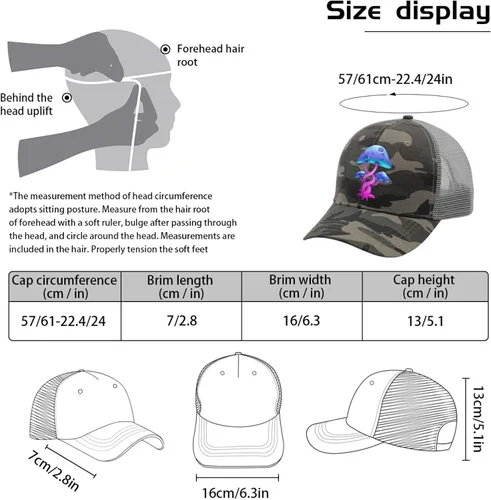 Vista 4 de Baseball Caps Fantasy Cartoon Mushroom Baseball Caps, Vintage Hats for Men