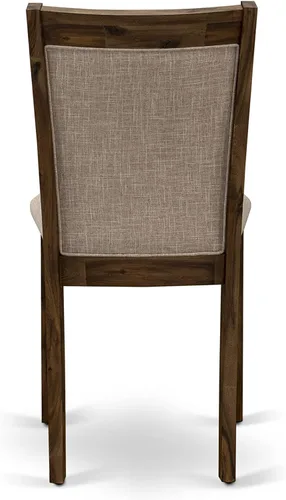 Vista 12 de East West Furniture F2MZ5-N04 - Juego de muebles de comedor de 5 piezas, incluye una mesa de comedor redonda con pedestal y 4 sillas tapizadas