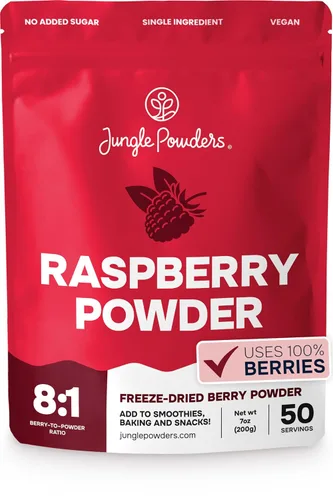 Vista 9 de Jungle Powders Polvo de Frambuesa Bolsa de 3.5 Onzas, Frambuesas Liofilizadas en Polvo de Grado Alimenticio Sin Endulzar, Sin Aditivos, Sin Rellenos