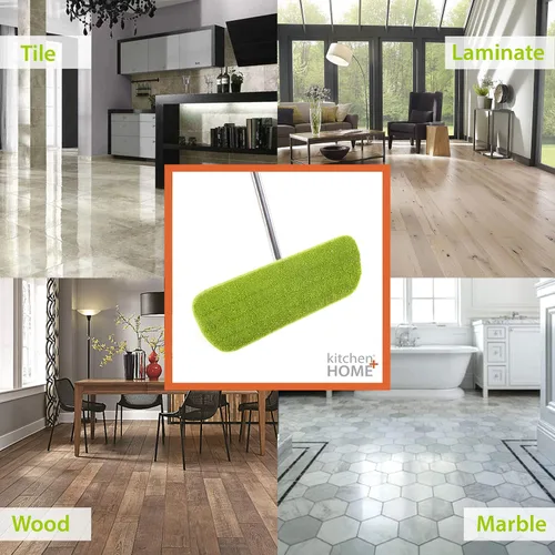 Vista 2 de Kitchen + Home - Almohadillas de microfibra para trapeador – Recambio de cabezal de trapeador húmedo y seco de microfibra de 16 pulgadas, paquete
