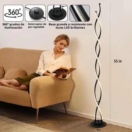 Vista 3 de Lámpara de pie, lámparas de pie LED modernas para sala de estar, 2500LM-40W, lámparas para sala de estar, lámpara de pie regulable con control